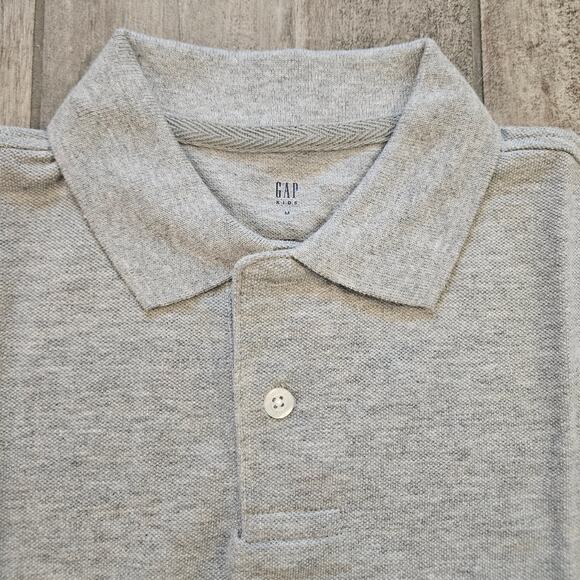 Gap Kids Polo Shirt Lot of 2 Boys M Gray Uniform Short Sleeve School Basics - Picture 4 of 8